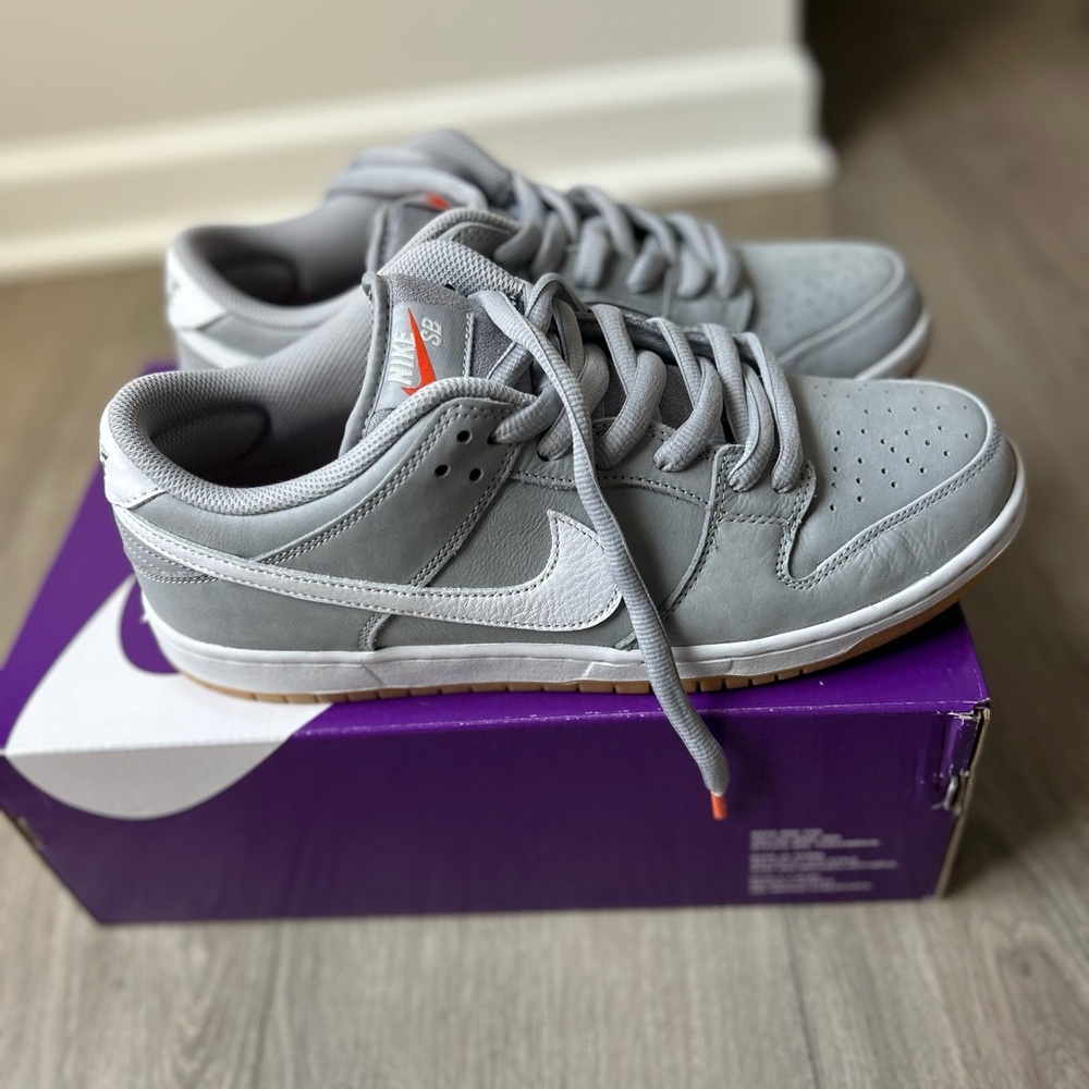 Nike Gray and White Low-Top Sneakers